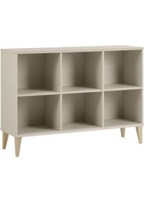 Sideboard Paidi "JONTE in Beige, 6 offene F&auml;cher", cashmere, beige, B:124cm H:87cm T:38cm, Spanplatte, Sideboards, Sideboard, stabiles Regal mit Massivholz-F&uuml;&szlig;en, offenes Standregal