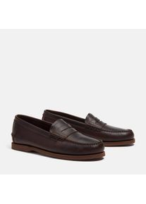 Bootsschuh Timberland "CLASSIC BOAT LOAFER SHOE", Herren, Gr. 46, dk brn f grain, Leder, Schuhe Bootsschuh, Classic Boat Loaferschuh aus Timberland Premium Leder