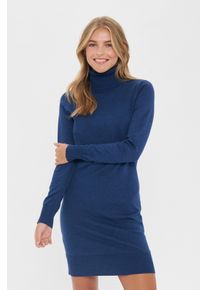 Strickkleid Saint Tropez "U6801, MilaSZ Rollneck Dress", Damen, Gr. S, N-Gr, pageant blau melange, Strick, Obermaterial: 80% Viskose, 20% Polyacryl, meliert, kurz, Kleider Strickkleid, Regular fit, Viskosemischung