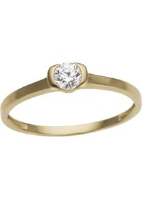 Fingerring Firetti "Schmuck Geschenk Gold 333 Damenring Goldring Verlobung Herz Solit&auml;r" Gr. 16, gold (gelbgoldfarben, kristallwei&szlig;), Fingerringe, Damen, 16, Gelbgold 333, 1mm, Fingerring, mit Zirkonia (synth.)