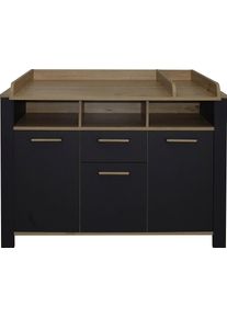 M&auml;usbacher Wickelkommode M&Auml;USBACHER, anthrazit matt lack, asteiche, anthrazit matt lack, B:129cm H:100cm T:77cm, Holzwerkstoff, Wickelkommoden, Wickelkommode