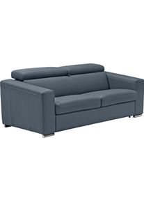 Schlafsofa Egoitaliano "Cabiria, Design und super Sitz- und Liegekomfort", grau (smoke), B:226cm H:97cm T:103cm, Leder &raquo;BULL&laquo; (echtes Rindsleder). Geschliffenes, pigmentiertes und behandeltes Rindsleder mit einer Dicke von 1, 3-1, 5 mm. Dieses Leder zeigt eine ziemlich weiche Hand mit einem halb undurchsichtigen Aussehen. Es handelt sich um ein gesch&uuml;tztes Leder. Eine leichte Deckschicht sch&uuml;tzt s