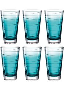 Longdrinkglas Leonardo "VARIO STRUTTURA", blau (t&uuml;rkis), H:13cm &Oslash;:8cm, Glas, Trinkgef&auml;&szlig;e, Longdrinkglas, 280 ml, 6-teilig