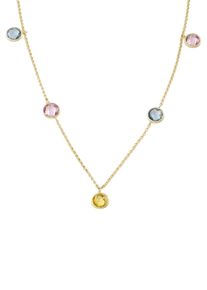 Kette mit Anh&auml;nger Amor "2014455", bunt (gelbgoldfarben, pink, gelb, blau), Halsketten, Damen, Gelbgold 375, L: 46, Kette mit Anh&auml;nger, mit Zirkonia (synth.)