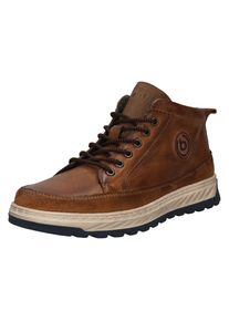 Schn&uuml;rboots Bugatti, Herren, Gr. 40, braun (cognac), Leder, Schuhe Schn&uuml;rboots, High Top Sneaker, Stiefelette mit Innenrei&szlig;verschluss