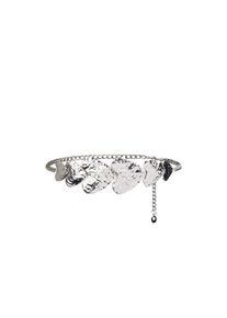 Ketteng&uuml;rtel Tamaris "Dolly Silver", Damen, silber (silber shiny), Materialmix, unifarben, festlich, G&uuml;rtel Ketteng&uuml;rtel, Vorne 6 cm breit mit geh&auml;mmerten Herzen, individuell verstellbar