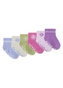 Socken Converse "CHN CORE 6PK GRIP INF TOD SCKS", Jungen, Gr. 68/80 (6/12), mystic sky, Obermaterial: 54% Baumwolle, 41% Polyester, 5% Elasthan, Socken Socken, f&uuml;r Babys, 6 Paar im Set, mit Elasthan-Anteil