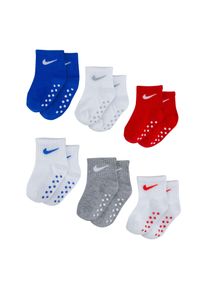 ABS-Socken Nike Sportswear "POP COLOR GRIPPER INFANT/TODDLER AN", Jungen, Gr. 68-80, bunt (wei&szlig;, blau, wei&szlig;, grau, wei&szlig;, rot), Baumwollmischung, Socken ABS-Socken, f&uuml;r Babys, im 6er-Set