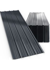 Gardebruk Zestaw 14 sztuk blachy trapezowej Antracyt 110x46cm