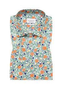 Duże Rozmiary - Eterna - Koszula z kr&oacute;tkim rękawem z lyocellu i bawełny z nadrukiem w pomarańcze, Comfort Fit - 48