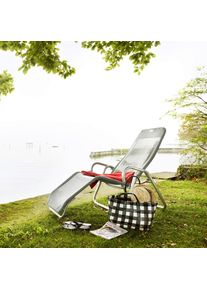Acamp Sonnenliege, Grau, Metall, Textil, 52x39x137 cm, wetterbest&auml;ndig, UV-best&auml;ndig, lichtecht, klappbar, Gartenm&ouml;bel, Balkonm&ouml;bel, Balkonliegen