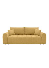 Mid.you , Gelb , Textil , F&uuml;llung: Silikon, Schaumstoffflocken,Silikon, Schaumstoffflocken , 241x90x106 cm , Made in EU , R&uuml;cken echt, Armteil links, Armteil rechts , Wohnzimmer, Sofas & Couches, Schlafsofas, Schlafsofas