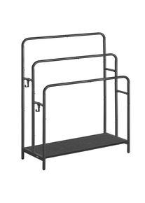 Mid.you , Schwarz , Metall, Holzwerkstoff , 70x101x30 cm , Montage ohne Bohren , Badezimmer, Badezimmeraccessoires, Handtuchhalter