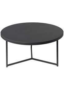 Mid.you Couchtisch, Schwarz, Holz, Metall, Holzwerkstoff, Walnuss, furniert, rund, eckig, 80x40x80 cm, einfacher Aufbau, Wohnzimmer, Wohnzimmertische, Couchtische, Couchtische rund