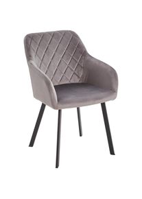 Livetastic Armlehnstuhl, Grau, Holz, Metall, Textil, Pappel, Sperrholz, eckig, 54x87x64 cm, Esszimmer, St&uuml;hle, Polsterst&uuml;hle