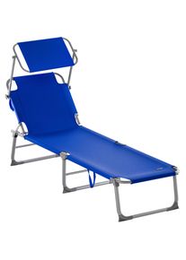 Casaria Ligbed Hawa&iuml; Blauw Aluminium 195x60x30cm