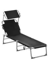 Casaria Ligbed Hawa&iuml; Antraciet Aluminium 195x60x30cm