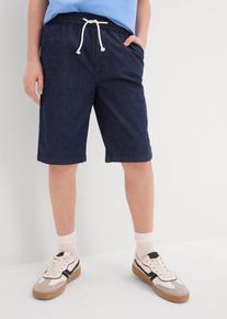 bonprix Pantaloni scurți stretch de blugi, cu elastic și șiret &icirc;n talie, Regular Fit, albastru, 152