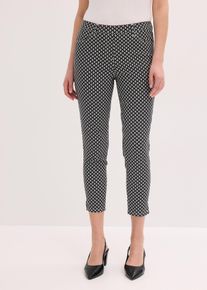 bonprix 7/8-Stretch-Hose aus Bengalin, schwarz, Gr.48, elegante 7/8 Stretch-Hose mit zeitlosem Druck, aus Bengalin