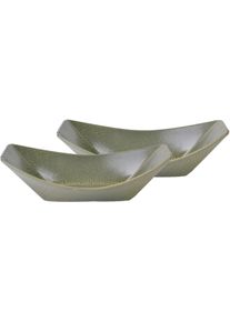 Servierschale Creatable "Boat", gr&uuml;n, B:13,5cm T:23,5cm, Steinzeug, Sch&uuml;sseln, Servierschale, Snackschale, Topaktueller &bdquo;Streat Food&ldquo; Trend