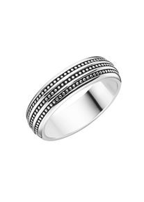Silberring "Ring mit Kugel-Optik, teilweise geschw&auml;rzt, Silber 925" Gr. 68, silber, Giorgio Martello MILANO, Fingerringe, Damen, 68, Silber 925 (Sterlingsilber), Silberring