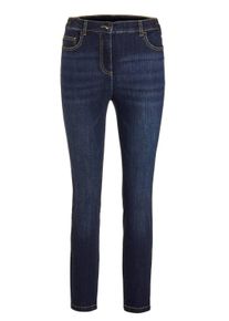 7/8-Hose GOLDNER "Slim Fit Jeans BELLA mit Dehnbund", Damen, Gr. 48, N-Gr, blau (dunkelblau), Obermaterial: 56% Baumwolle CO. 27% Polyester PES. 14% Viskose CV. 3% Elasthan EL., normal, Hosen 7/8-Hose, Ohne