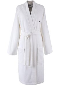 Bademantel Lacoste "LDEFILE" Gr. XS, wei&szlig; marine, XS, Baumwolle, Hausm&auml;ntel, Bademantel, Mit Logo-Stickerei auf der R&uuml;ckseite, aus 100% Baumwolle