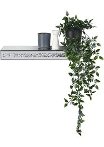 Wandregal Mirrors and More "Glitty", glitzer, B:50cm H:5,5cm T:15cm, Glas, Regale, Wandregal, Dekoratives Regal