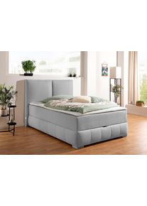 Boxbett OTTO HOME "Wehma mit Kopfteil inkl. Bettkasten", grau, B:150cm L:213cm, Komplettbetten, Boxbett, in H2, H3 & H4 w&auml;hlbar, inklusive Topper