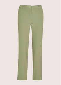 Madeleine Mode Stoffhose MADELEINE "Chinohose Elegante Stoffhose mit Formbund", Damen, Gr. 34, N + K Gr, grau (schilf), Obermaterial: 96% Polyester PES. 4% Elasthan EL., Modern, schmal, Hosen Stoffhose, Formbund mit G&uuml;rtelschlaufen