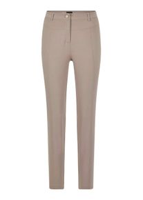 Stoffhose GOLDNER "Bengalinhose mit L&auml;ngsn&auml;hten", Damen, Gr. 48, N-Gr, beige, Obermaterial: 67% Baumwolle CO. 28% Polyamid PA. 5% Elasthan EL., schmal, Hosen Stoffhose, Sattel im Vorderteil