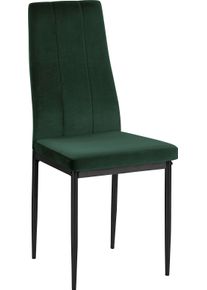 Esszimmerstuhl OTTO HOME "Remus", gr&uuml;n (dunkelgr&uuml;n, schwarz), B:53cm H:97cm T:42cm, Kunstleder;Samtvelours (100% Polyester), St&uuml;hle, Esszimmerstuhl, im 1er,2er und 4er Set erh&auml;ltlich, unterschiedliche Bezugsqualit&auml;ten