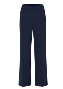 Stoffhose GOLDNER "Jerseyhose mit B&uuml;gelfalten", Damen, Gr. 50, N-Gr, marine, Obermaterial: 95% Polyester PES. 5% Elasthan EL., festlich, weit, Hosen Stoffhose, Luftige Qualit&auml;t