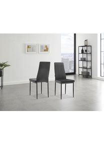 Esszimmerstuhl OTTO HOME "Remus", schwarz (schwarz, schwarz), B:53cm H:97cm T:42cm, Kunstleder;Samtvelours (100% Polyester), St&uuml;hle, Esszimmerstuhl, im 1er,2er und 4er Set erh&auml;ltlich, unterschiedliche Bezugsqualit&auml;ten