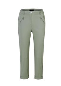 7/8-Hose GOLDNER "Kurzgr&ouml;&szlig;e Baumwollhose mit Formbund", Damen, Gr. 25, K-Gr, gr&uuml;n (baummoos), Obermaterial: 97% Baumwolle CO. 3% Elasthan EL., normal, Hosen 7/8-Hose, Ohne