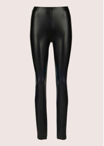 Madeleine Mode Leggings MADELEINE "Leggings Glanzvolle Stretch-Leggings in Leder-Optik", Damen, Gr. 46, N + K Gr, schwarz, Obermaterial: 95% Polyester PES. 5% Elasthan EL., Modern, normal, Hosen Leggings