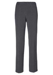 Schlupfhose GOLDNER "Professlanhose mit Zierteil", Damen, Gr. 42, N-Gr, grau (grau, melange), Obermaterial: 62% Polyester PES. 32% Viskose CV. 6% Elasthan EL., normal, Hosen Schlupfhose, Klimak&uuml;nstler Professlan