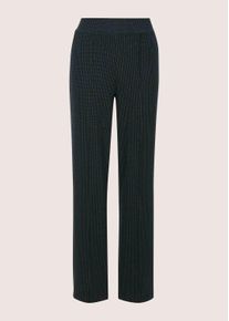 Madeleine Mode Jerseyhose MADELEINE "Palazzohose Jerseyhose mit Nadelstreifen", Damen, Gr. 44, N + K Gr, blau (marine, wollwei&szlig;), Obermaterial: 68% Polyester PES. 25% Viskose CV. 7% Elasthan EL., Modern, gerade, Hosen Jerseyhose, Jerseyhose im modischen Nadelstreifen