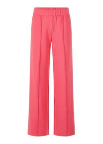 Stoffhose GOLDNER "Jersey-Hose mit Biesen", Damen, Gr. 54, N-Gr, rot (koralle), Obermaterial: 67% Viskose CV. 27% Polyester PES. 6% Elasthan EL., weit, Hosen Stoffhose, seitliche Eingriffstaschen