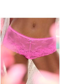 Panty Lascana, Damen, Gr. 40/42, pink, Spitze, Obermaterial: 88% Polyamid, 6% Elasthan, 6% Polyester, Unterhosen Panty, aus dezent transparenter Jacquardspitze mit edlem Perlenaccessoire