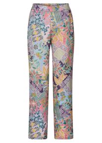 Stoffhose GOLDNER "Luftige Sommerhose mit Patch-Muster", Damen, Gr. 54, N-Gr, rosa (salbei, ros&eacute;, gemustert), Obermaterial: 100% Viskose CV., weit, Hosen Stoffhose, Eingriffstaschen an der Seite