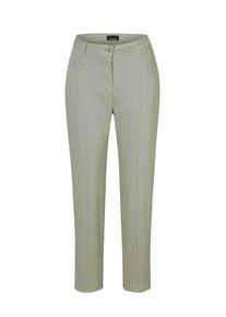 Stoffhose GOLDNER "Moderne Jeanshose mit Formbund", Damen, Gr. 48, N-Gr, gr&uuml;n (graugr&uuml;n), Obermaterial: 55% Lyocell CLY. 43% Baumwolle CO. 2% Elasthan EL., Hosen Stoffhose, streckende Teilungsn&auml;hte