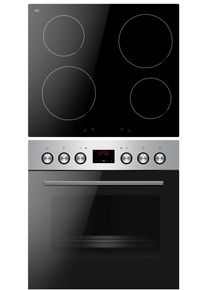 Amica Induktions Herd-Set "EHI 935 333 E", Energieeffizienz: A, edelstahl, Herdsets, Alles im Griff: Timer, klare Sicht, schnell sauber, Induktions Herd-Set