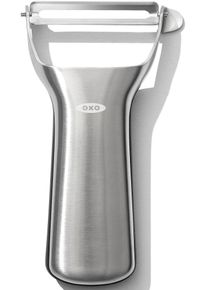 Kartoffelsch&auml;ler OXO STEEL, silber (edelstahlfarben), B:8cm L:13cm, Edelstahl, K&uuml;chenschneider, Kartoffelsch&auml;ler, integrierte Kartoffelaugenentferner, Edelstahl