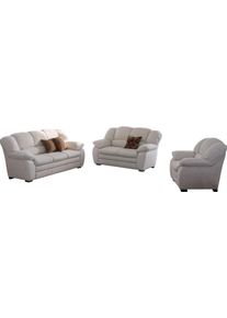 Polstergarnitur COTTA "Casino, Sofa Set, 3-2-1 Sitzer, Wohnzimmer Garnitur", snow, H:88cm T:92cm, FSC-zertifizierter Holzwerkstoff, Sitzm&ouml;bel-Sets, Polstergarnitur, Sessel, 2-Sitzer, 2,5-Sitzer, hohe R&uuml;ckenlehne