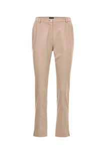 Stoffhose GOLDNER "Sportive Hose Anna aus trageangenehmen Satin", Damen, Gr. 54, N-Gr, beige, Obermaterial: 64% Baumwolle CO. 33% Polyester PES. 3% Elasthan EL., normal, Hosen Stoffhose, Perfekt sitzende und anschmiegsame Passform
