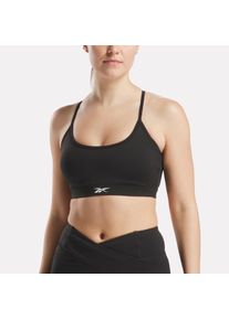 Sport-BH Reebok "KENDAL CORE STRAPPY BRA", Damen, Gr. L, N-Gr, schwarz, Obermaterial: 100% Polyester. Futter: 91% Polyester, 9% Elasthan, BHs Sport-BH
