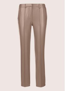 Madeleine Mode Stretch-Hose MADELEINE "Kunstlederhose Kunstlederhose mit Biesen", Damen, Gr. 48, N + K Gr, beige (taupe), Obermaterial: 95% Polyester PES. 5% Elasthan EL., Modern, Hosen Stretch-Hose, Lederimitat-Hose mit Biese