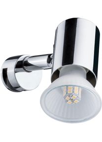 Paulmann Spiegelleuchte "Mintaka IP20 Chrom ohne Leuchtmittel, max. 20W GU10", grau (chromfarben), 1, H: 3,8cm, 1 Stk., Leuchten, GU10, Mintaka IP20 Chrom ohne Leuchtmittel, max. 20W GU9, Spiegelleuchte