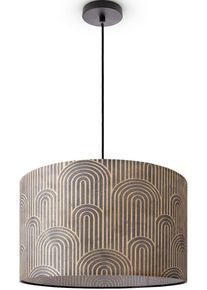 Paco Home Pendelleuchte "Hugo Pillar", schwarz, &Oslash; 45,5cm H: 27cm, Leuchten, Pendelleuchte Wohnzimmer Stofflampe Rund Esszimmer Vintage Retro, Pendelleuchte